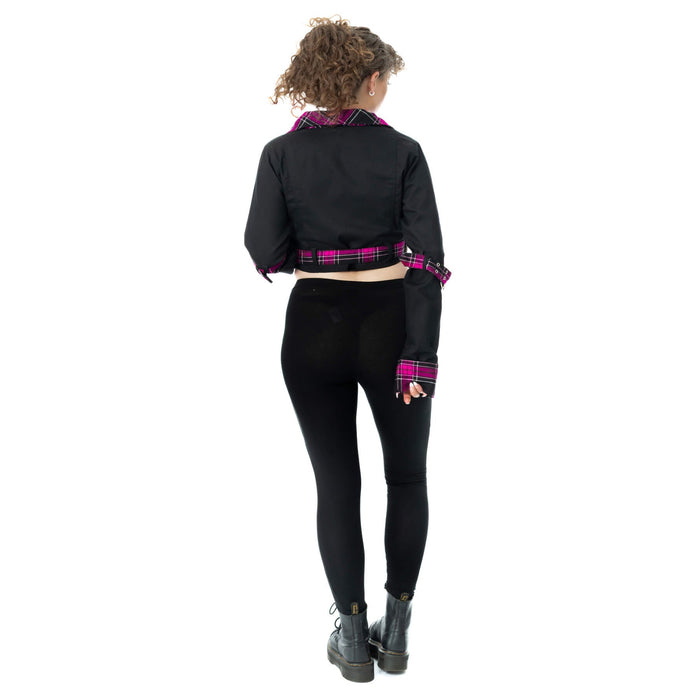 Heartless HEXBOURNE JACKET - BLACK/DARK PINK CHECK Heartless