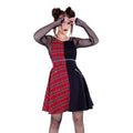 Heartless INTO THE VOID PINAFORE - BLACK/RED TARTAN Claxton Creations GB