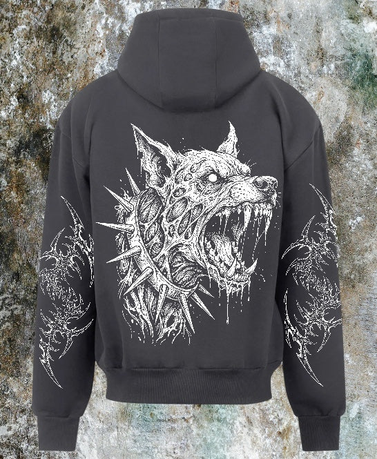 Hellhound Solid charcoal: Unisex Heavyweight adult zoodie Claxton Creations GB