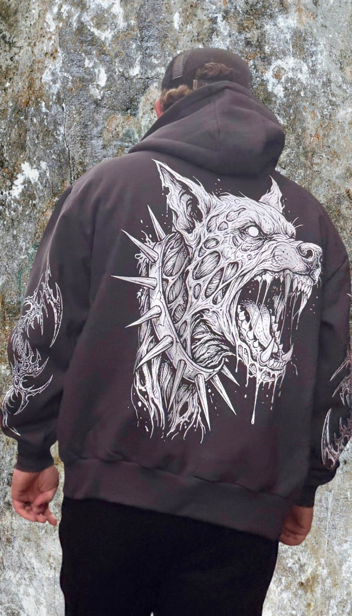 Hellhound Solid charcoal: Unisex Heavyweight adult zoodie Claxton Creations GB