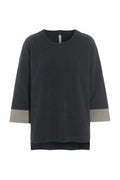Henriette Steffensen Fleece Blouse 2 Colored Soft Black/Elephant | 1371
