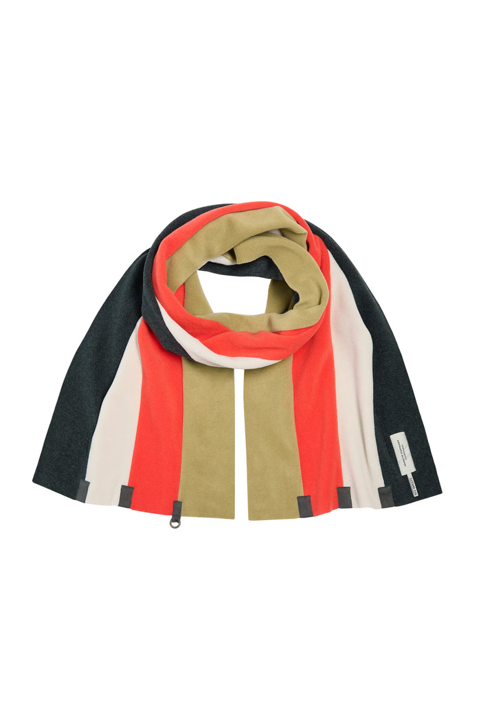 Henriette Steffensen Fleece No Waste Scarf Olive/Kit/Tomato/Soft Black | 4125