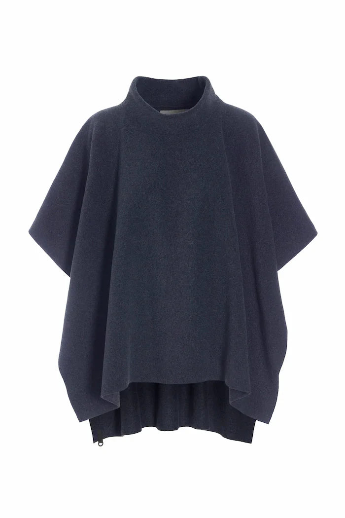 Henriette Steffensen Fleece Poncho Evening Blue | 4126
