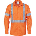 Hi Vis Cool-breeze Cotton Shirt With Cross Back Csr R/Tape L/S 3546
