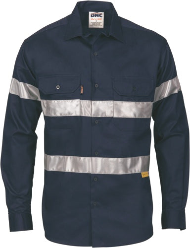 Hi Vis Cool-breeze Cotton Shirt With R/Tape L/S 3885