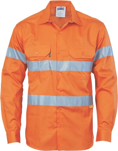Hi Vis Cool-breeze Cotton Shirt With R/Tape L/S 3885