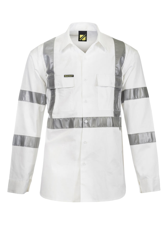 Hi Vis Long Sleeve Shirt With X Pattern And CSR Reflective Tape -day/night Use WS3222