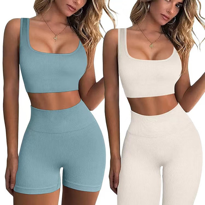 High Waist Fitness Seamless Shorts Sports Workout and Bra Sets Wear