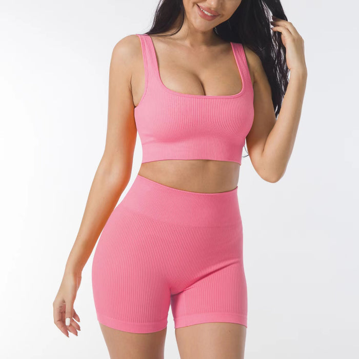 High Waist Fitness Seamless Shorts Sports Workout and Bra Sets Wear