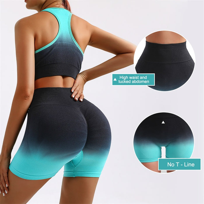 High Waist Scrunch Butt Lift Yoga Legging Set Seamless Fitness Gym Pants