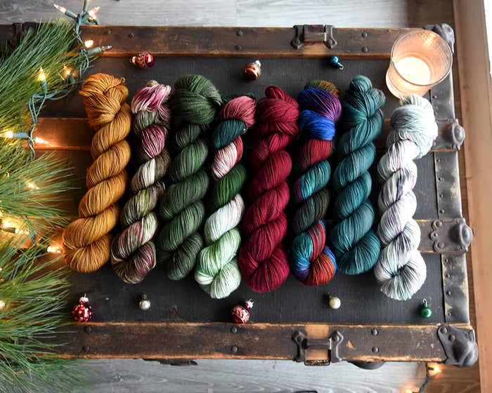 Destination Yarn fingering weight yarn Holiday 2025 - Holidays at Home Collection - FULL SKEIN Set