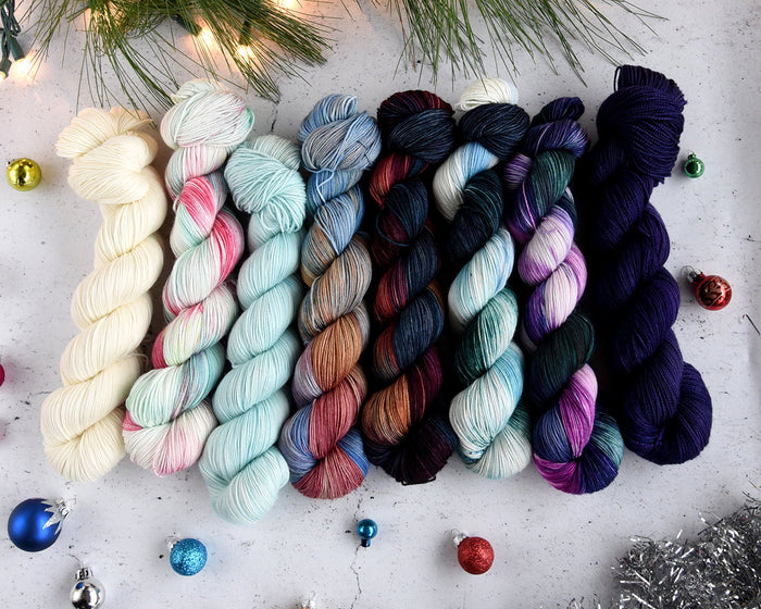 Destination Yarn fingering weight yarn Holiday 2025 - Yuletide Traveler Collection - FULL SKEIN Set