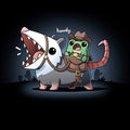 Classic Cotton T-shirt_TeeTurtle black Howdy apparel featuring an frog wearing a cowboy outfit riding an opossum like a horse.