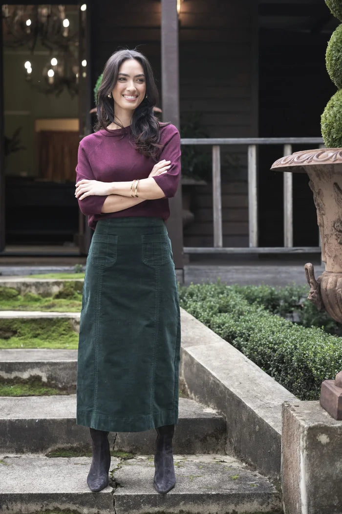 Humidity - Va Va Velour Skirt - Pine - HW26123