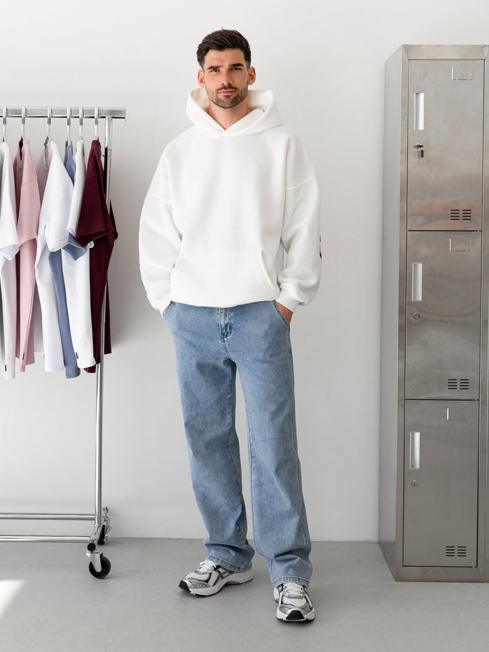 Idris Oversized Hoodie - Flat White