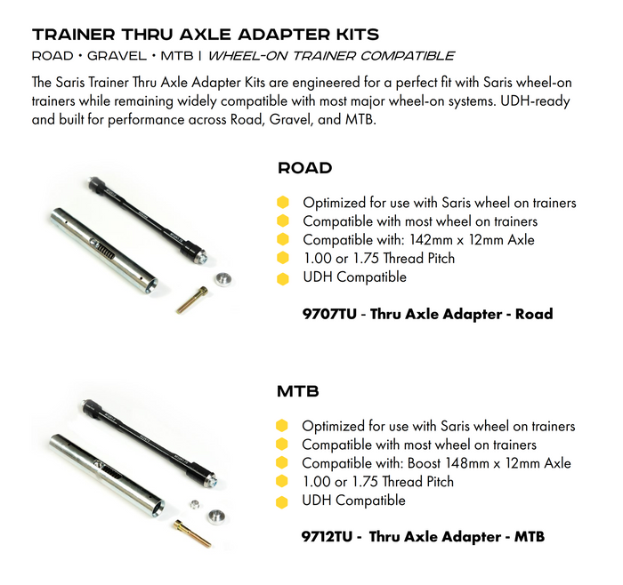 Saris Thru Axle Trainer Adapter — UDH (Universal Derailleur Hanger) web gallery shot