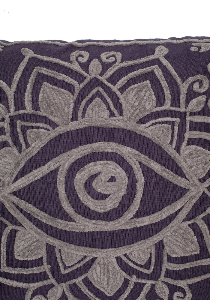 Iris Rope Embroidery Throw Cushion