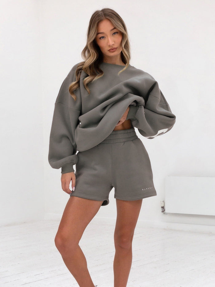 Isabel Jumper & Jogger Shorts Set - Safari Green
