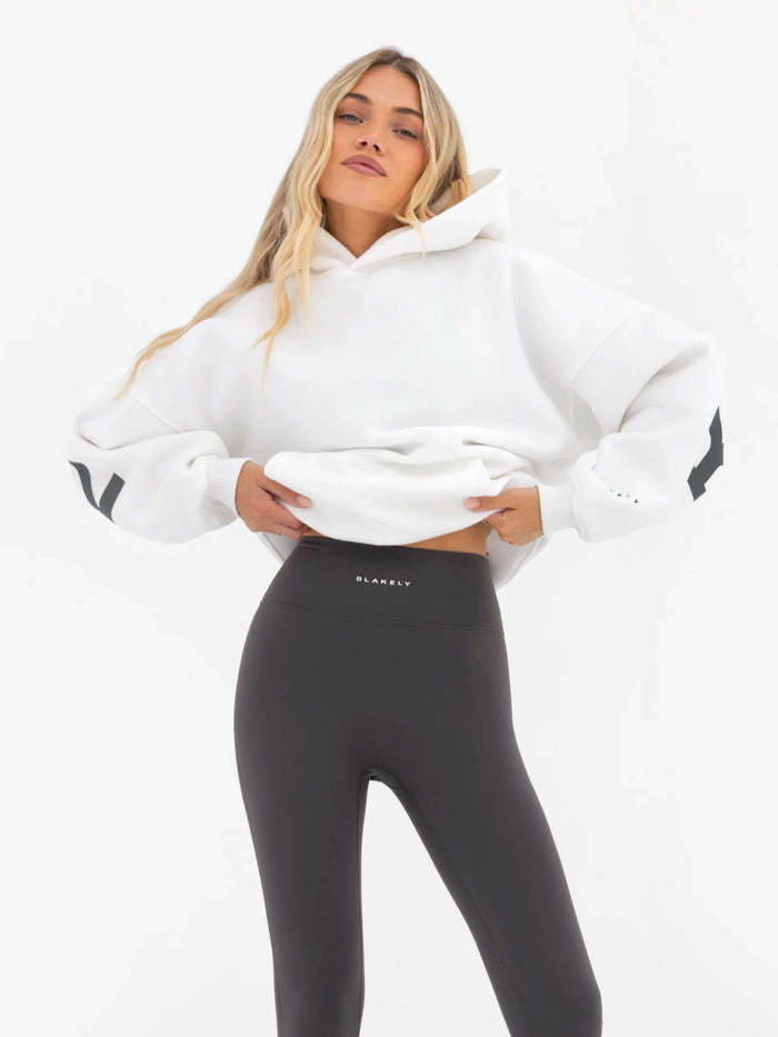 Isabel Oversized Hoodie - Flat White & Graphite