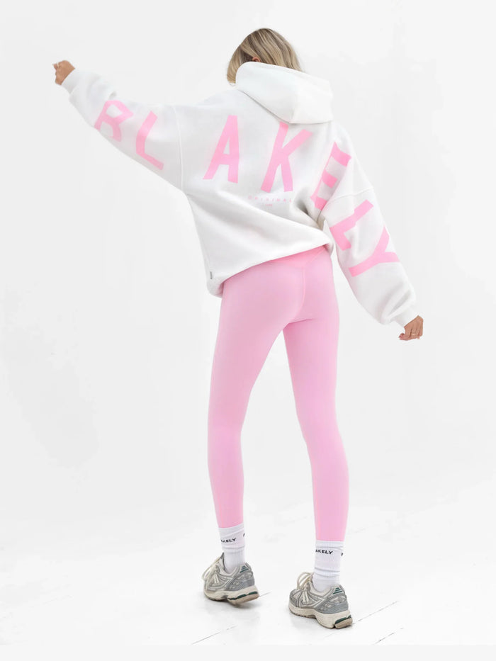 Isabel Oversized Hoodie - Flat White & Powder Pink