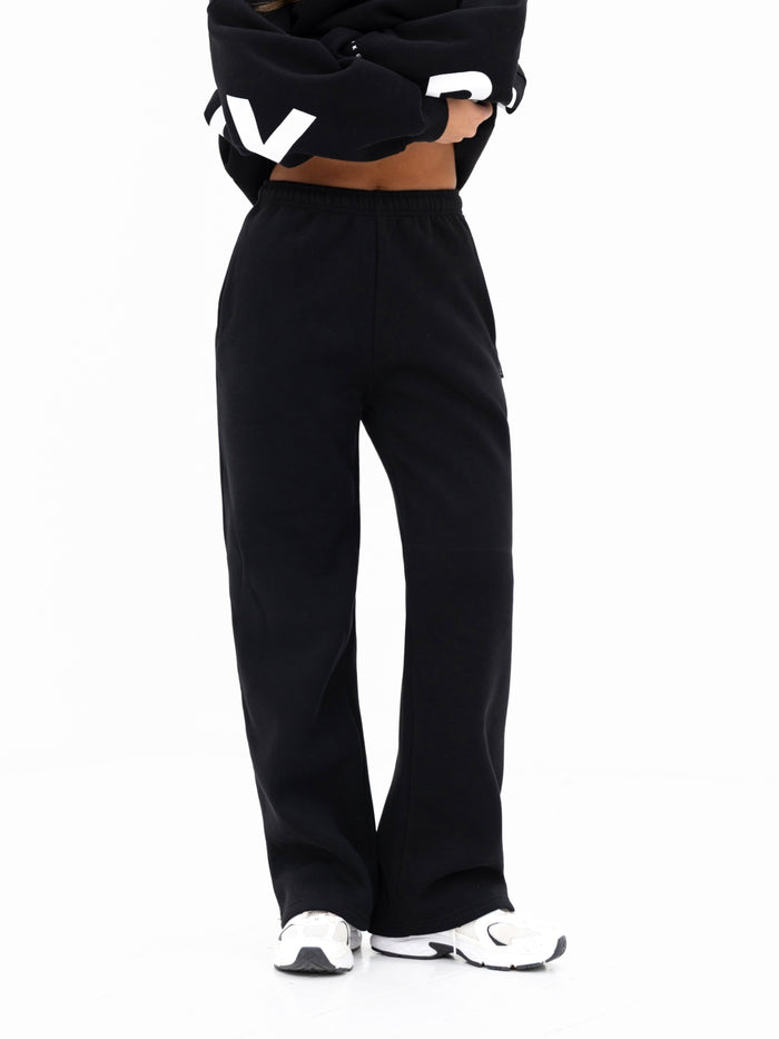 Isabel Wide Leg Sweatpants - Black