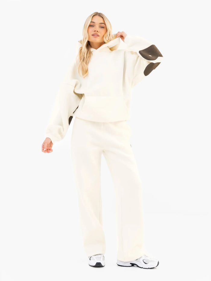 Isabel Wide Leg Sweatpants - Buttermilk