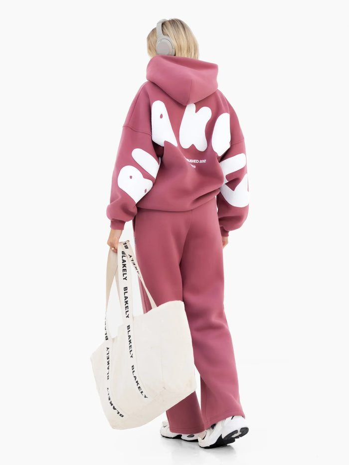 Isabel Wide Leg Sweatpants - Dark Berry