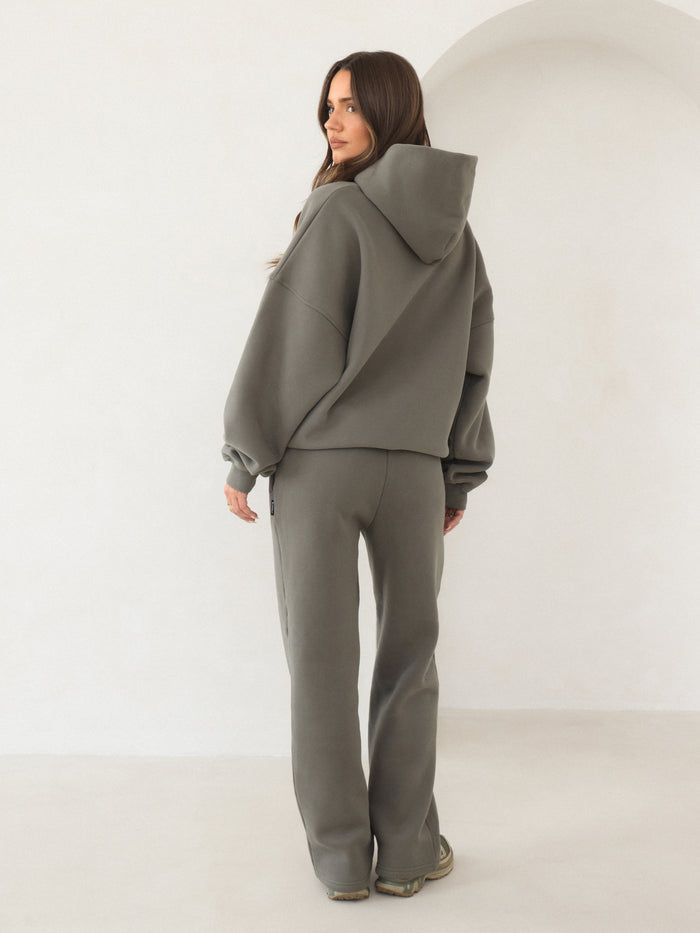 Isabel Wide Leg Sweatpants - Safari Green