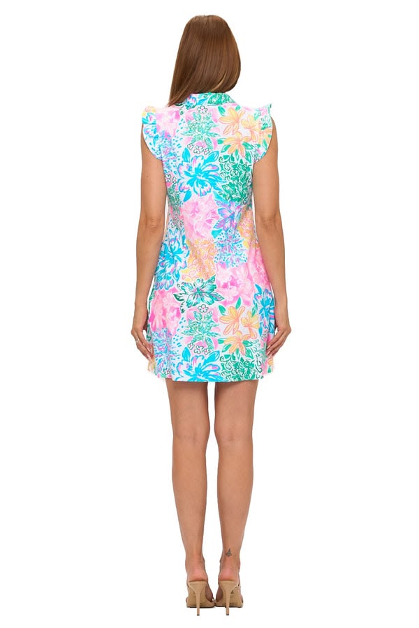 Island Breeze Tropical Floral Polo Dress