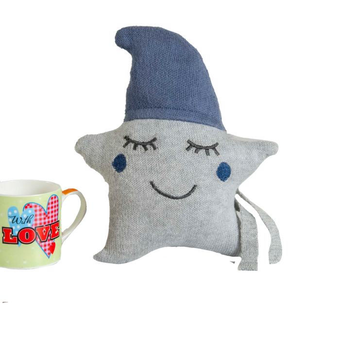 Joker Pillow Grey & Blue Knitted Stuffed/Plush/Soft Toy | 100% Premium Cotton - Mojopanda Organic  Store