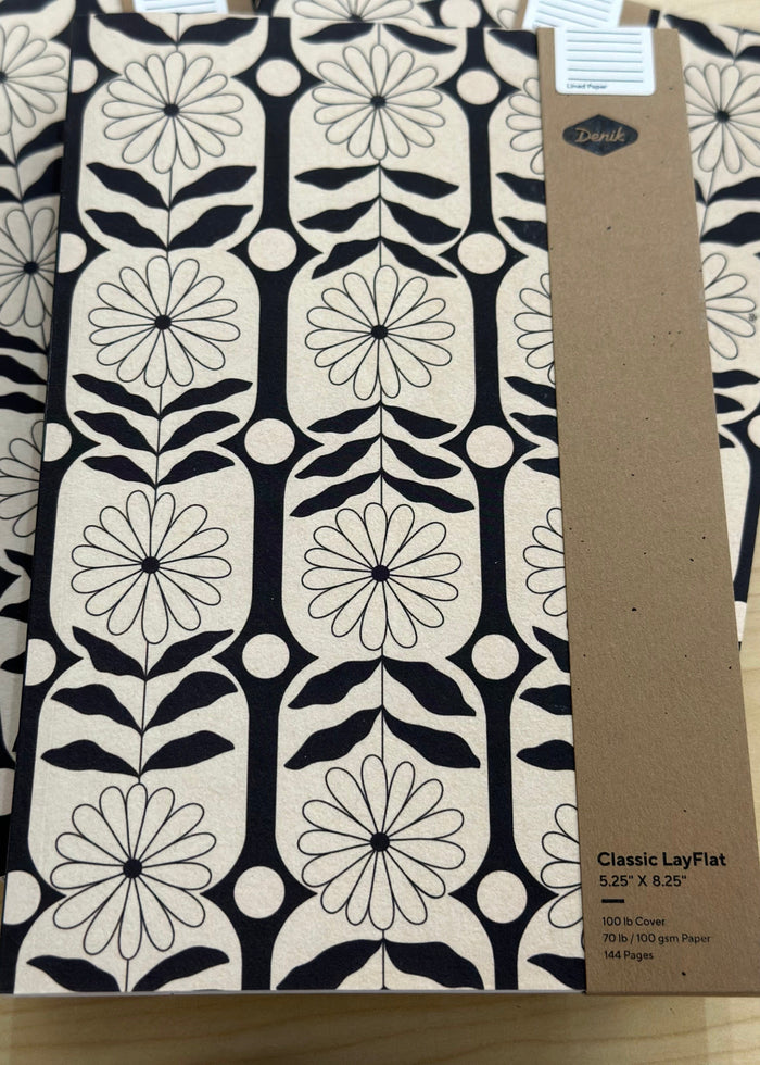 Journal in Layflat Design with Lined Paper Denik Journal Growing Pattern