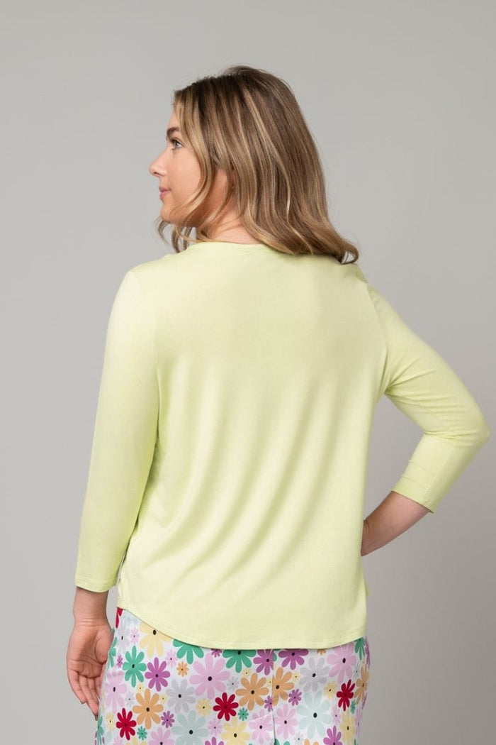JuJu Buttery Soft 3/4 Sleeve HI LO Hem Tee Pine Apparel Casual Top