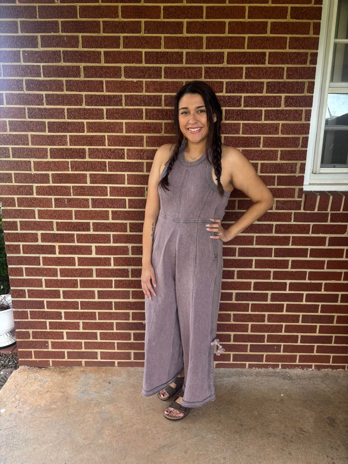 Jumpsuit Washed Dark Grey by Simply Southern Simply Southern Romper