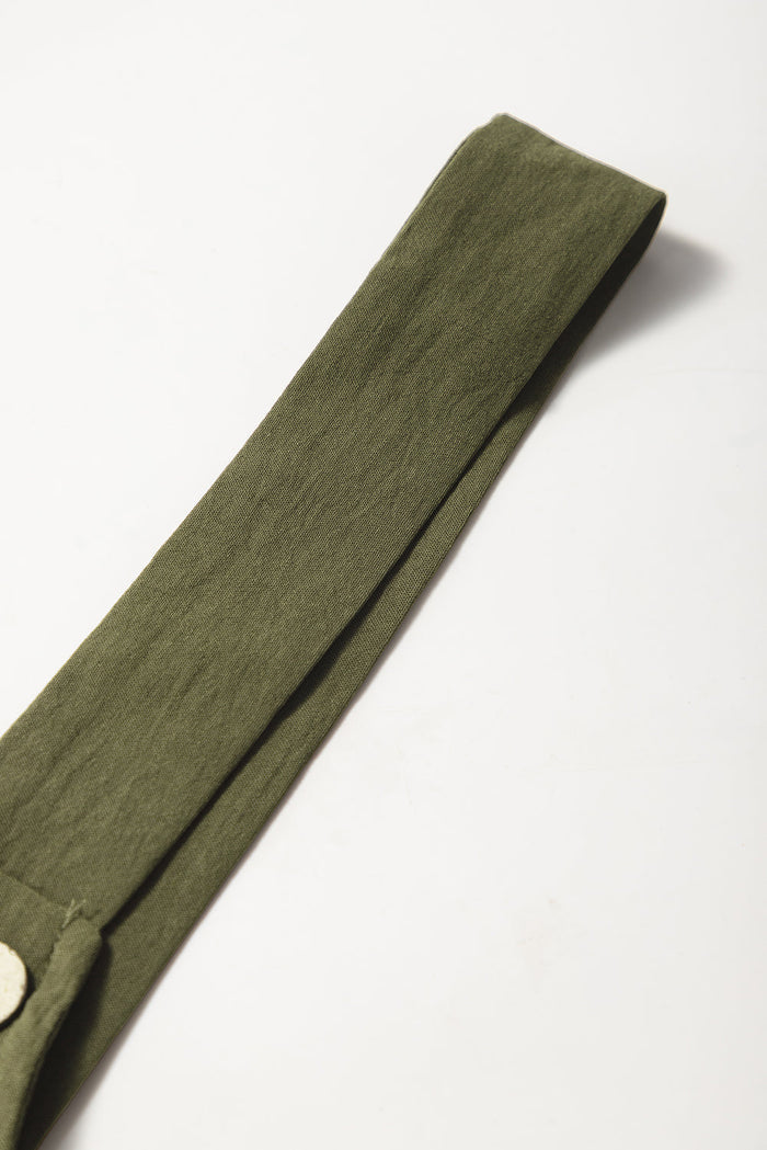 Jungle Green Solid Colour Buttoned Straight Leg Overall - Bottoms/Jumpsuits & Rompers