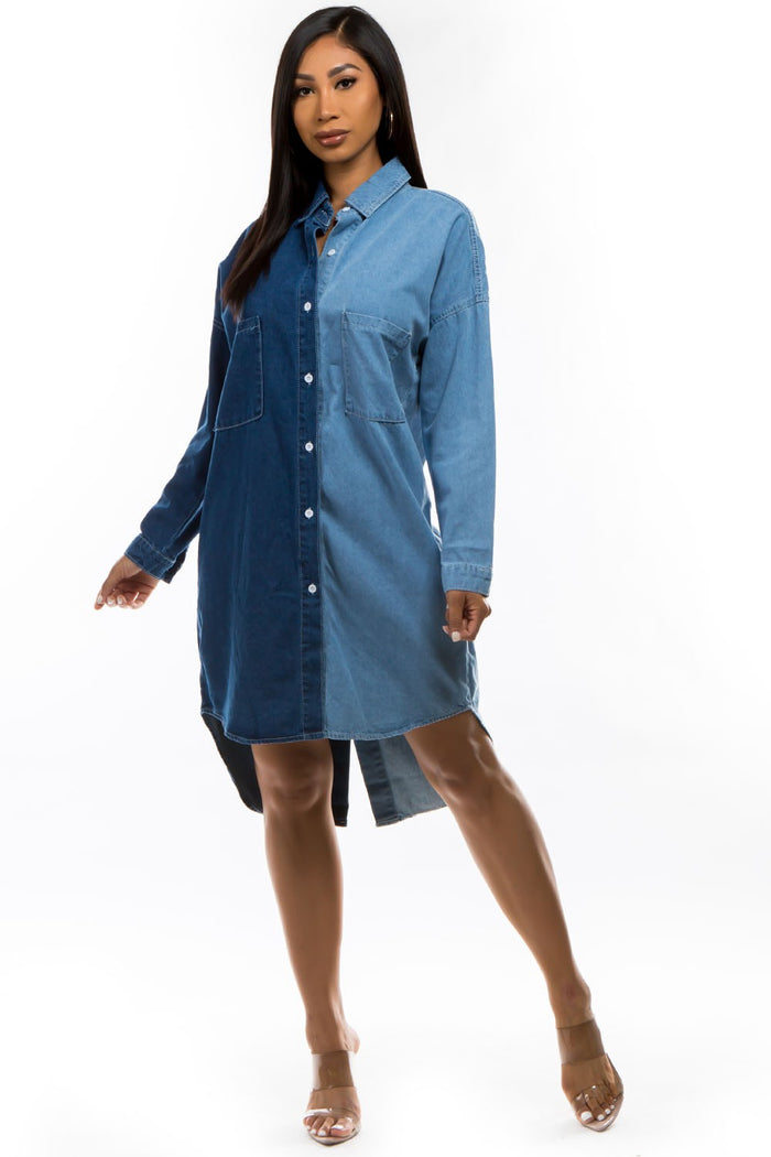 Kaia Two Tone Tunic - SexyModest Boutique