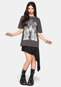 Kayla Stripe Asymmetric Mini Skirt