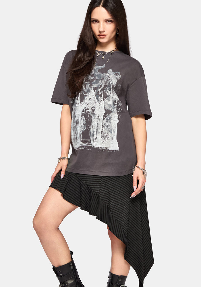 Kayla Stripe Asymmetric Mini Skirt