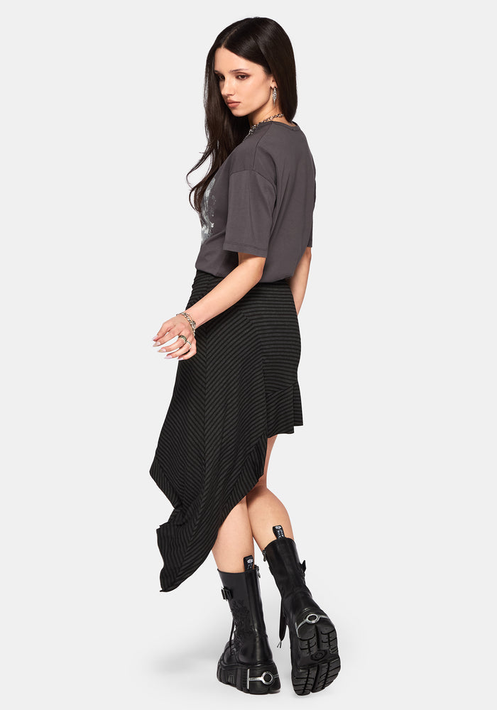 Kayla Stripe Asymmetric Mini Skirt