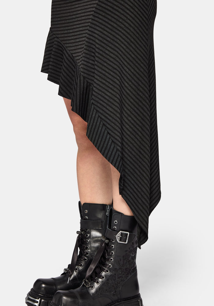 Kayla Stripe Asymmetric Mini Skirt