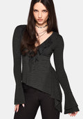 Kayla Stripe Frill Jersey Top