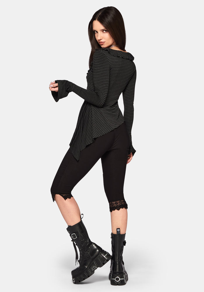 Kayla Stripe Frill Jersey Top