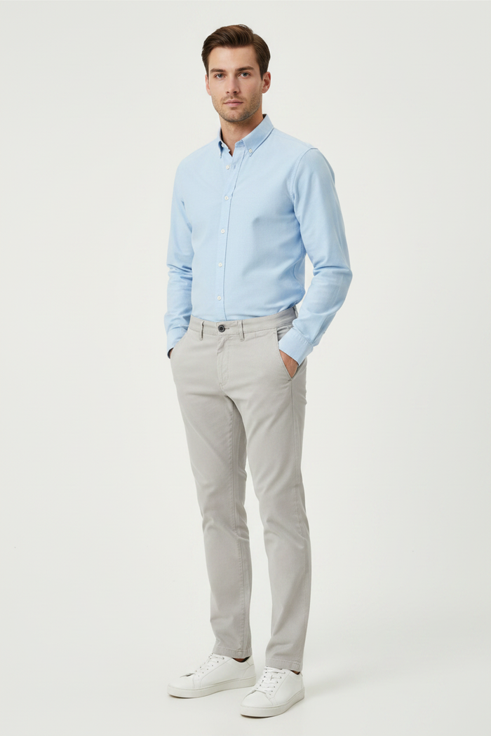 WAM DENIM Chino 72458 Kelvin Grey - Three-Quarter View