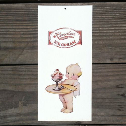 KEWPIE HENDLER'S ICE CREAM Cardboard Sign 1920s