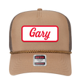 Khaki and Brown Gary Hat