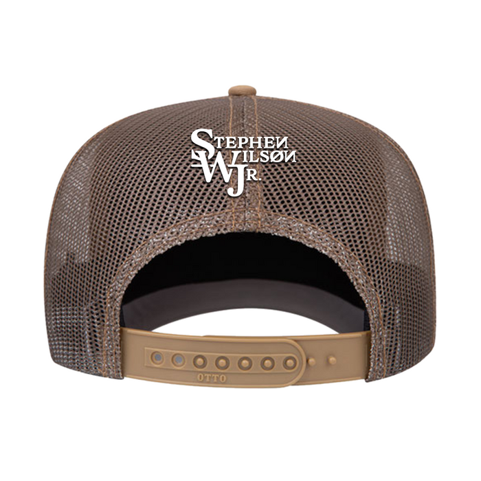 Khaki and Brown Gary Hat