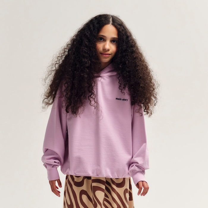 Kids Cotton Hooded Sweat - Pink Lavender