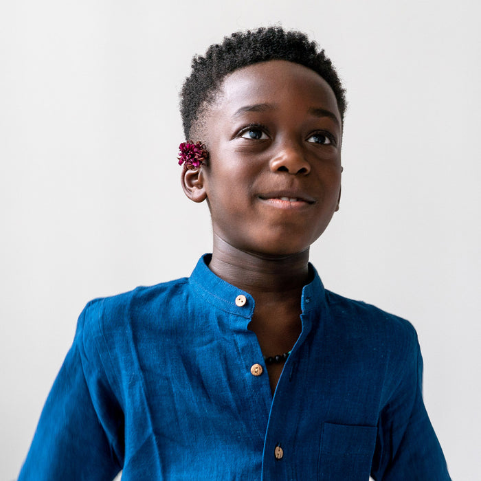 Kids Cotton Malam Shirt - Deep Indigo