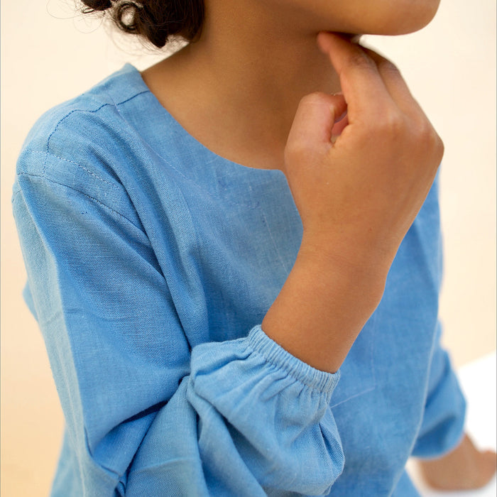 Kids Cotton Mali Shirt - Light Indigo
