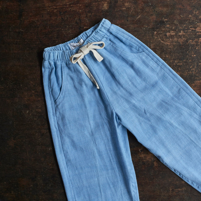 Kids Cotton Remi Trousers - Light Indigo