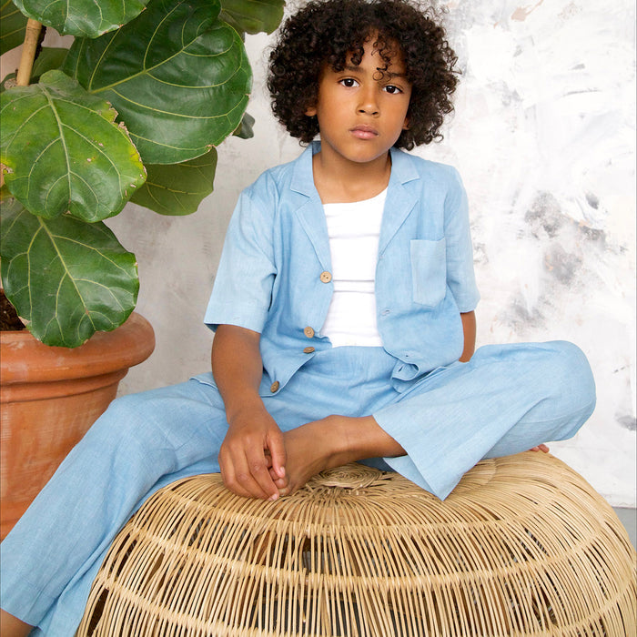 Kids Cotton Remi Trousers - Light Indigo